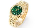 PPM Factory Rolex DD 2836/3255 Movement 18K Gold President Band Green Face Watch